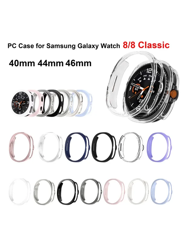 AliExpress - Hartes PC-Gehäuse für Samsung Galaxy Watch 8/8 Classic 40 mm 44 mm 46 mm, schützende Stoßstange, rundum Galaxy Watch 8 Classic