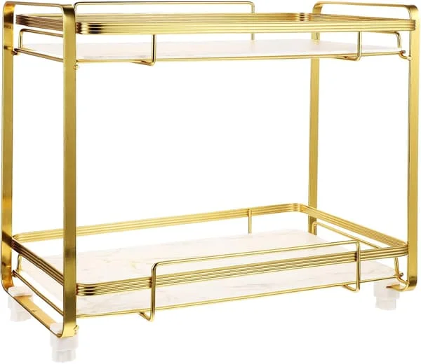Toalettartikkel Oppbevaringshylle Skrivebord Toalettartikkel Organizer 2-lags Design Legering Pp Materiale Avtakbar Plate