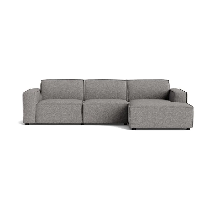 Lyon chaiselong sofa, højrevendt - Loop Grå - 304x160x80 - Sofa, chaiselong - Stor komfortabel sofa, perfekt til filmaftener og afslapning