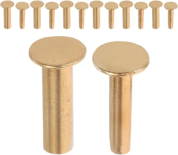 7 par mor og nagler DIY håndtaksfester 2 cm kobber låsedesign enkel montering erstatningsnagler