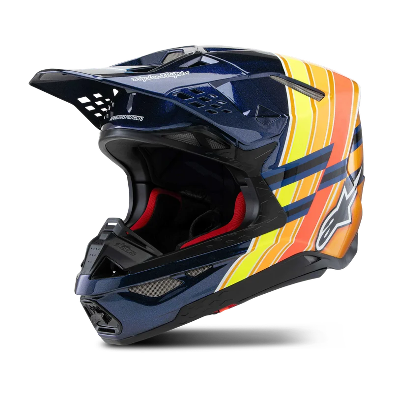 Casque Cross Alpinestars S-M10 TLD Edition 25 ECE06 Bleu Foncé/Orange/Jaune/Rouge XL