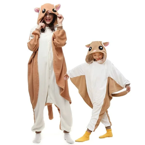 Vuxen Barn Flygande Ekorre Onesie Pyjamas Män Barn Kvinnor Kostymer Jul **_tfrf kids100 Passar 90-100cm