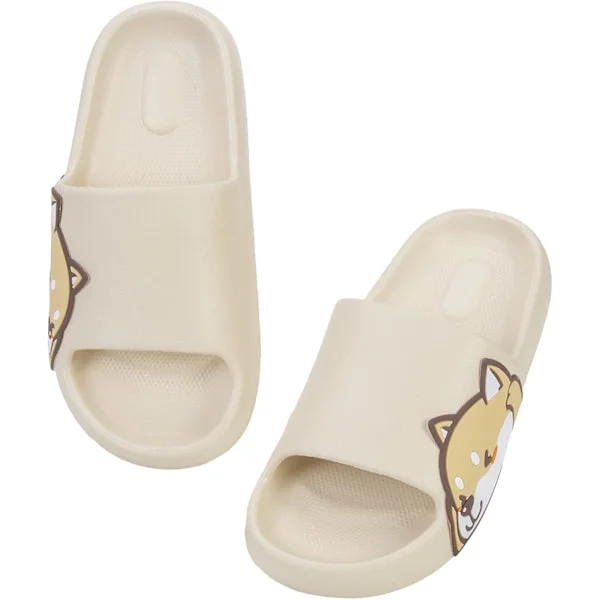 Vita dam- och herrtofflor för strand, sommar, sandaler, mjuka barnskor, badrum, pool, dusch, halkfria tofflor, flip-flops för inomhus- och utomhusbruk