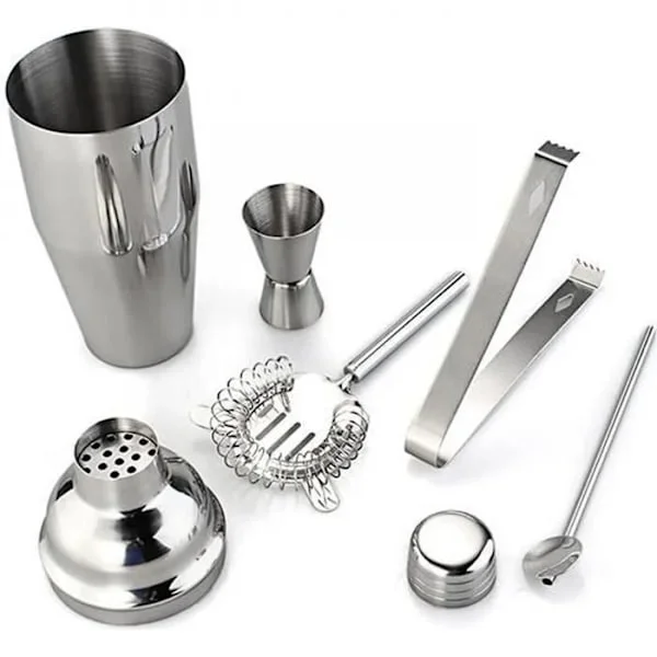 Cocktailset - 5 delar - Shaker 750ml - diskmaskinssäker, mugg för att knäcka, tre sektioner bartender verktyg komplett