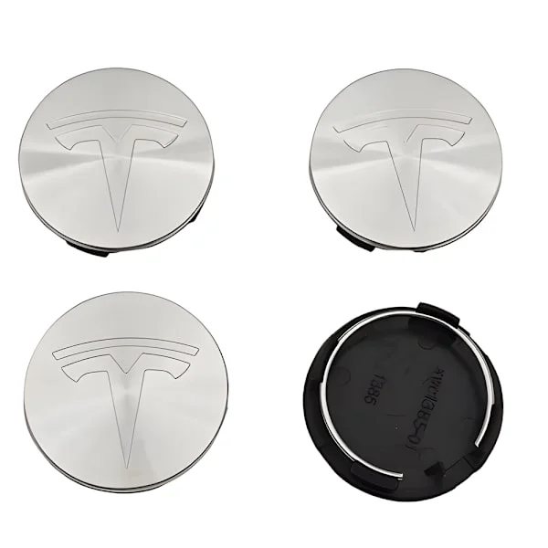 4-Pack Tesla Centrumkåpor – Hjulnav Emblem 56mm