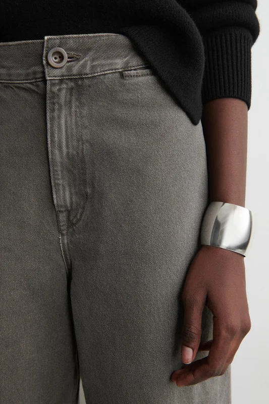 COS Cropped Wide-Leg Denim Trousers in Brown - Women
