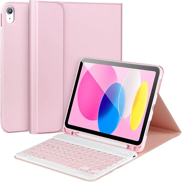 Skyddsfodral för iPad 11/10:e generationen med Bluetooth-tangentbord och ställ - ultratunt flipfodral