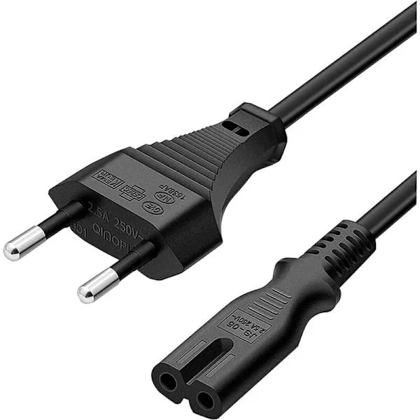 1,5M 2-pinners lader strømkabel for Microsoft Surface Go/Laptop/Book, Surface Pro 1/2/3/4/5/6/7/X, HP Envy, Canon Pixma...