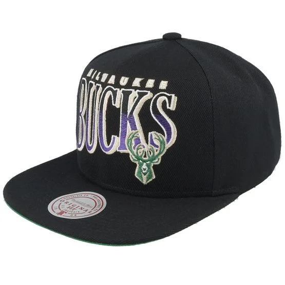 Mitchell & Ness - Negro snapback Gorra - Milwaukee Bucks Line Work Black Snapback @ Hatstore