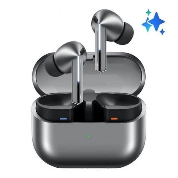Samsung Galaxy Buds 3 Pro AI trådløse Bluetooth-hodetelefoner, støydemping, lydoptimalisering, redesignet komfortabel passform, sølv