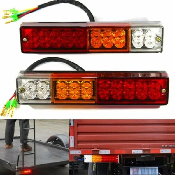 2 STK 12V LED-baklys, universelle LED-baklys 20LED ryggelys bremsesvinglys baklys for-FF-