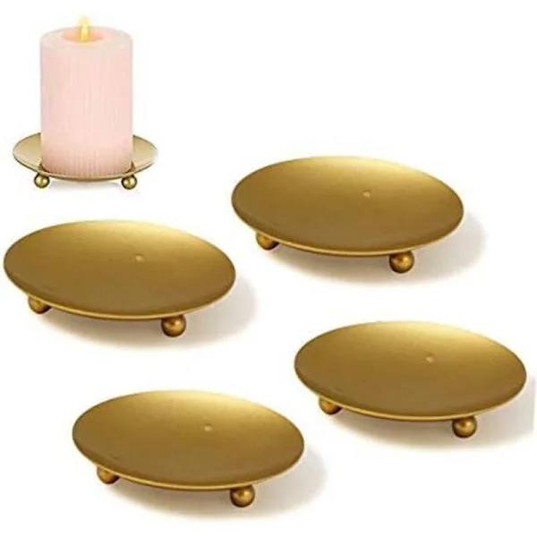 4 stk. guld lysestage metalplade dekorativ lysestage lysestage til bryllup hjem jul fødselsdagsgave middag med levende lys