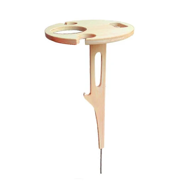 Vapaasti seisova viinipöytäteline Kannettava kokoontaitettava pöytä Puinen teline työnnetään maahan pidikkeeksi