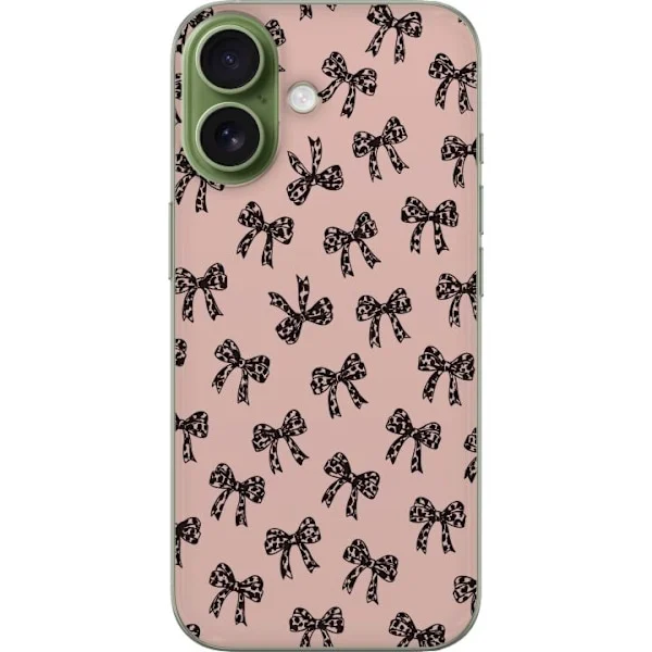 Kompatibel Mobilcover til Apple iPhone 17 Rosetter leopardprint bånd pink baggrund modegirlie sødt mønster retro stil dekoration tapet design
