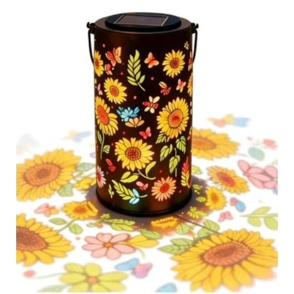 Colorful Sunflower Glow Solar Lamp for Garden, Waterproof Outdoor Sunflower Lights, Solar Powered Hanging Lantern for Patio Yard Walkway G
