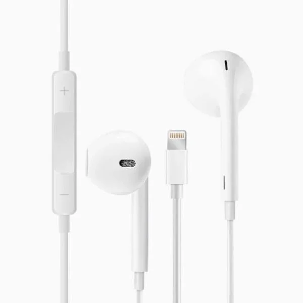 Originala Apple trådbundna hörlurar för iPhone 7/8/X/11/12/13/14 - Hörlurar med Lightning-kontakt