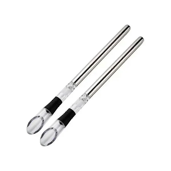 2-pack Vinkylare Vinflaska Kylare Rostfritt Stål Vin Kylpinne Vinkaraff med Vinluftare-FF-