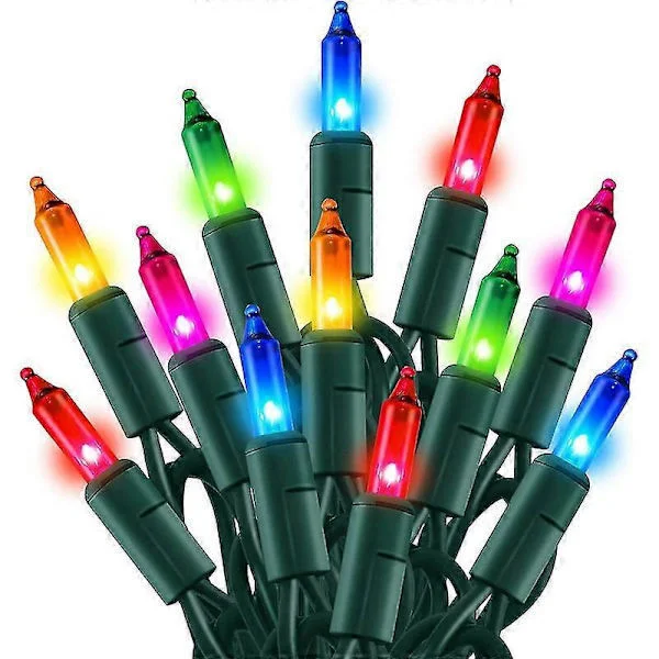 Jule Mini Lyskæde, 50 LED Lys med UL Certificering Farverig