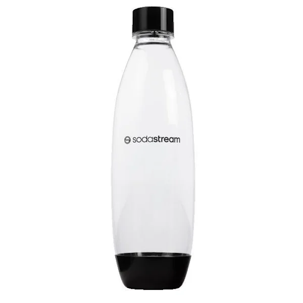 Flaska för kolsyremaskin - SodaStream - 1L Svart - Kompatibel med Terra Fizzi Spirit Duo - Utan BPA