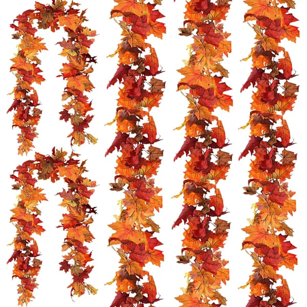 3-pack Konstgjord Höst Lönnlöv Girlang, 1,8 m/styck Hängande Vinranka Girlang Konstgjord Höstlöv Girlang Thanksgiving Dekoration