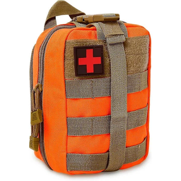 Taktisk førstehjælpspose, Emergency Survival First Responder Medic Taske, Førstehjælpsbæretaske Egnet til udendørs vandreture, camping, klatring og 