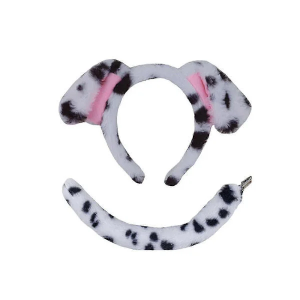 Dog Costume Set for Cosplay - Plush Ears Tail Bow Tie, Halloween Christmas Party Accessories for Adults Kids B B
