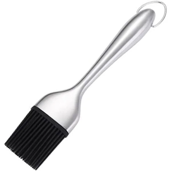 Grillborstar i silikon, bakpensel, grillpensel, grillborstar med handtag i rostfritt stål