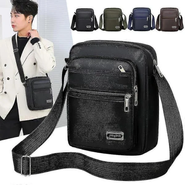 Large Messenger Bag for Men, Casual Crossbody Shoulder Bag Wallet Sling Pack Travel Bag for Work Business Office School Brown