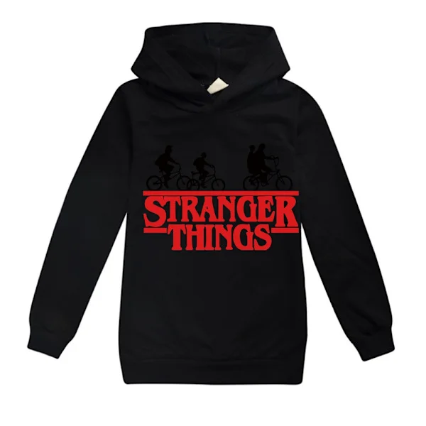 Barn Gutter Jenter Stranger Things Genser Pullover Jumper Topper Svart