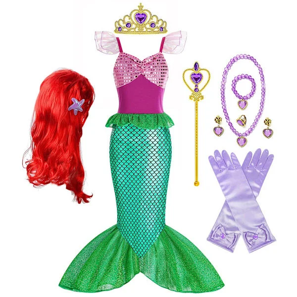 pieni tyttö merenneito puku Pukeudu Lasten Juhlamekko Cosplay Lapset Joulu Syntymäpäiväpuku - Perfet 120cm_tfrf