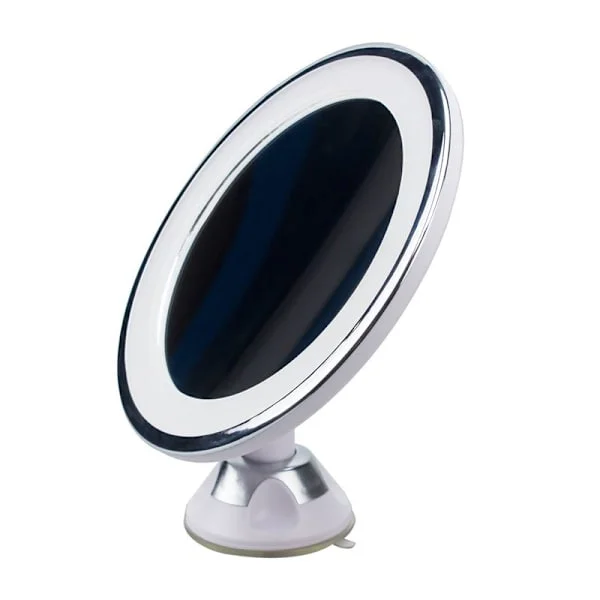 UNIQ PRO BEAUTY Bordspejl med LED-lys og sugekop 10x forstørrelse - Hvid