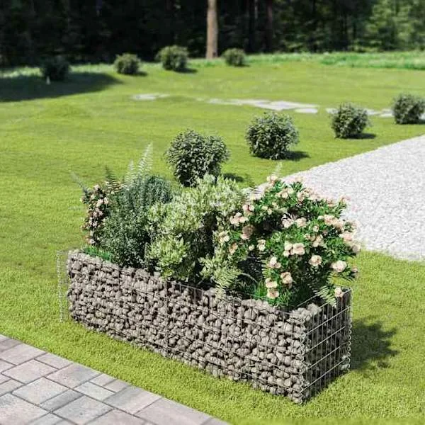 Upphöjd kruka - Maison Exclusive - Galvaniserad stålgabion - 180×50×50 cm - Silver