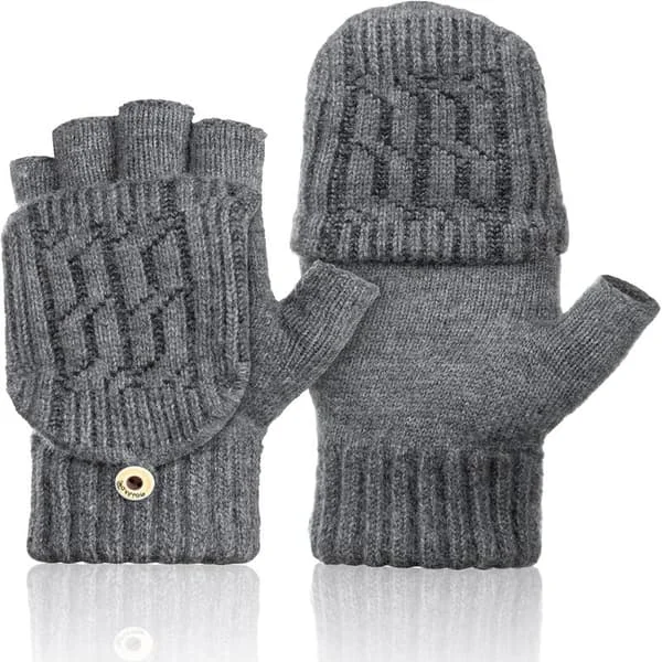 Vinter Fingerlösa Handskar Dam Fingerlösa Handskar Flexibla Termiska Ullhandskar(yh)