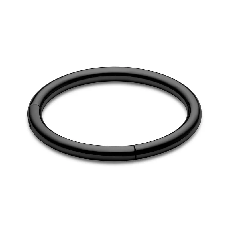 Piercing aro de acero quirúrgico negro de 8 mm para hombres - Joyas para piercing en el labio