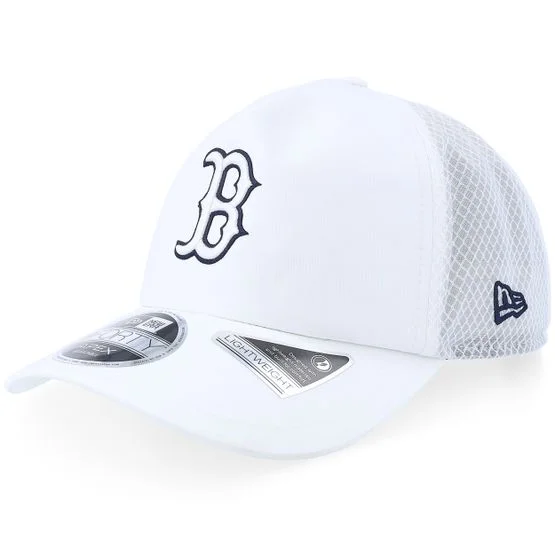 New Era - Boston Red Sox 9FORTY White Mesh Apex A-Frame Trucker Trucker White Cap - MLB @ Hatstore