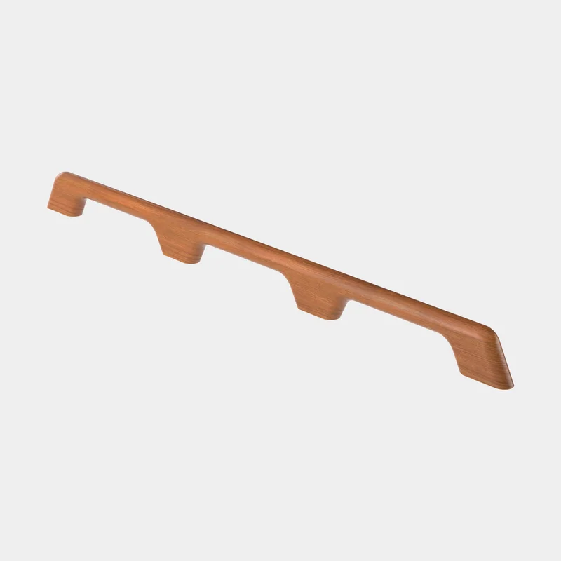 Håndtag båd / håndliste Roca, firkantet profil, til skrue, FSC-mærket Teak, 3 greb - 840 x 61 x 24.5 mm