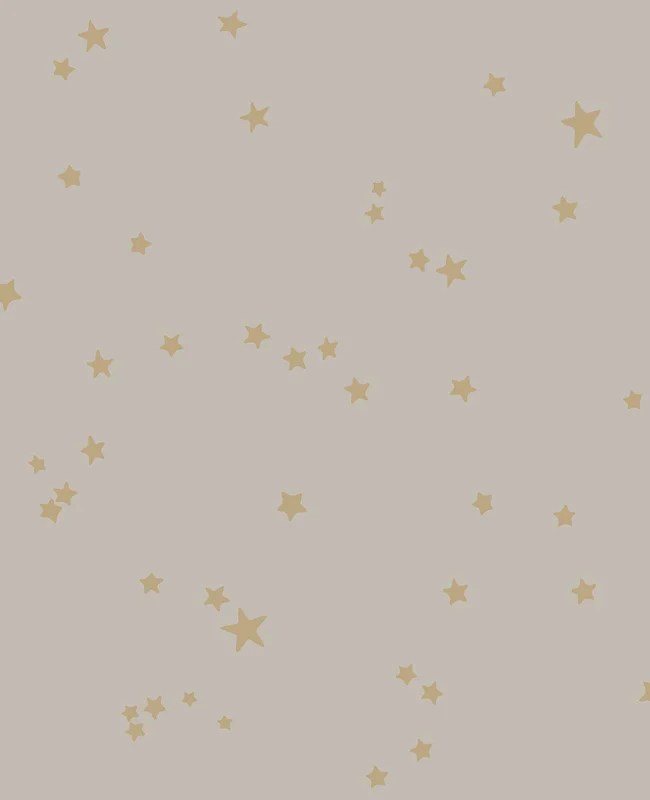 Stars Wallpaper - Cole & Son Sample / Metallic Gold on Taupe