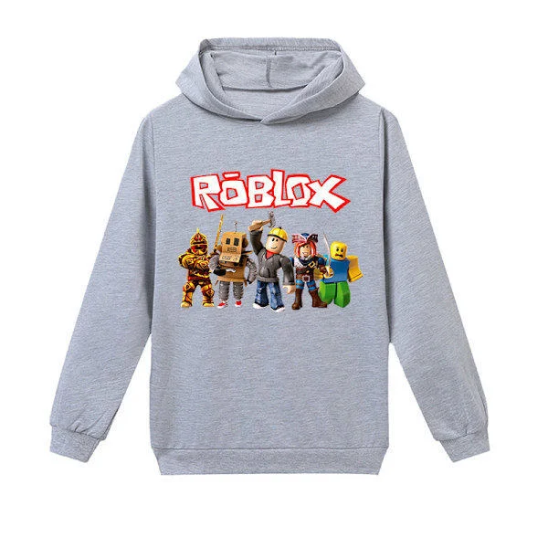Roblox Hoodie för Barn Ytterkläder Tröja grå grå grå grå 120 cm grå 120 cm
