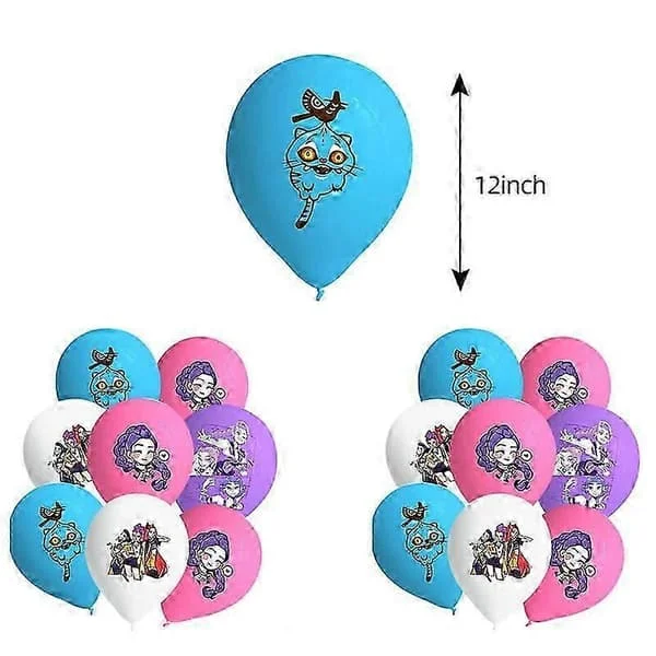 Kpop Demon Hunters Engangsservice Sæt – Fødselsdagsfestartikler til piger, Baby Shower-gaver og Børnefestdekorationer-FY- 12 stk latexballon