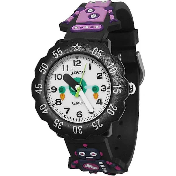 Kids Watch, 3D Cartoon Analog Quartz Watch, Wristwatch for Boys and Girls, 30m Waterproof Kids Watch (Robot