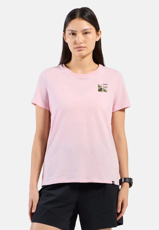 Odlo Women's Cotton Blend Odlo Flags T-Shirt, XS, pink