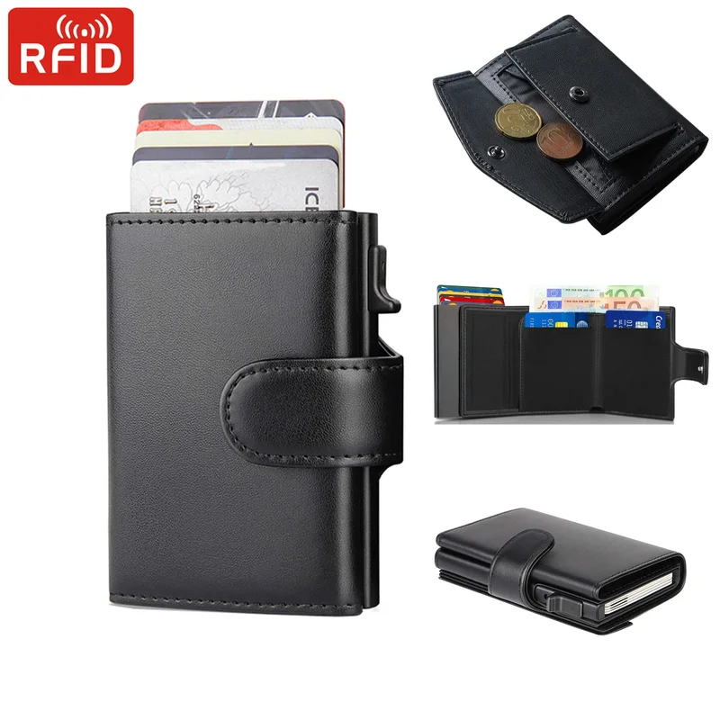AliExpress - RFID-Mikrofaser-Leder Herren-Geldbörsen Modischer Kartenhalter Dreifach Gefaltete Brieftasche Geldbeutel Smart Slim Thin Münzfach 