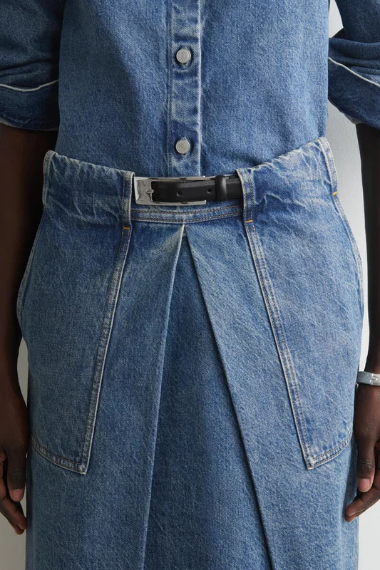 COS Women's Gonna A Trapezio In Denim Stile Utility in Blu
