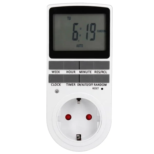 Digital Programmerbar Stikkontakt Timer Smart Tidsafbryder Stikkontakt Tilbehør til Lampe Ventilator