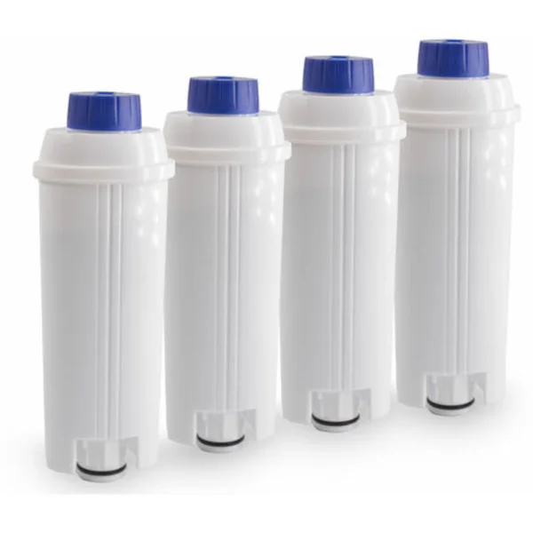 4-paknings erstatningsfilter for kaffemaskiner, kompatibel med Delonghi DSL C002, tilbehør til kaffemaskin, vannfilter, modell: hvit