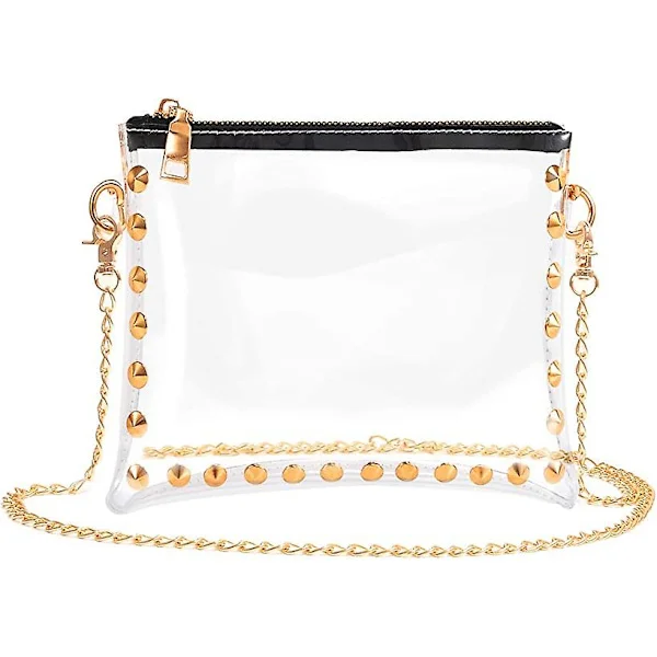 Liten genomskinlig väska crossbody väska genomskinlig handväska genomskinlig clutch godkänd PVC-väska