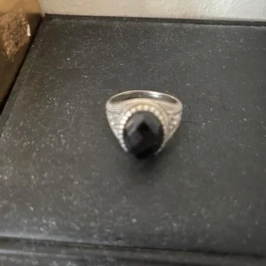 Vintage Natural onyx Stone Mens Ring 925 Sterling Silver