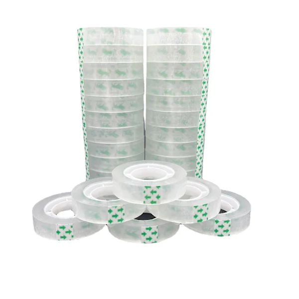 12 rullar transparent kontorstejp, 18mm x 26m, transparent kontorstejp liten tejp blomtejp