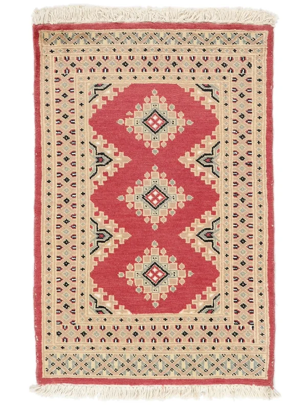 Pakistan Bokhara 2Ply Rug Hand Knotted 65X100 Orange/Dark Red