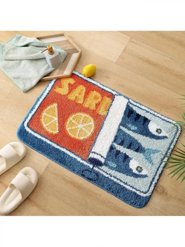 AliExpress - Tapis de salle de bain VIKAMA en forme de sardine de dessin animé, doux et absorbant, tapis de douche, tapis de salon, tapis d'entrée, 